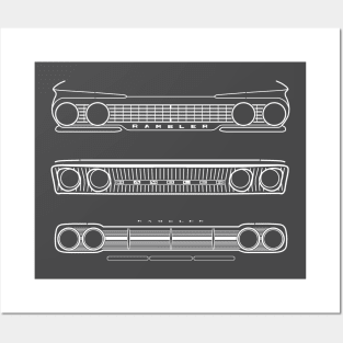 AMC Rambler Classic collector car evolution 1961-1966 white Posters and Art